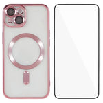 Custodia per telefono WANLONFENG CD magnetica in TPU galvanizzato con protezione per lo schermo, For iPhone 15, For iPhone 14, For iPhone 14 Pro