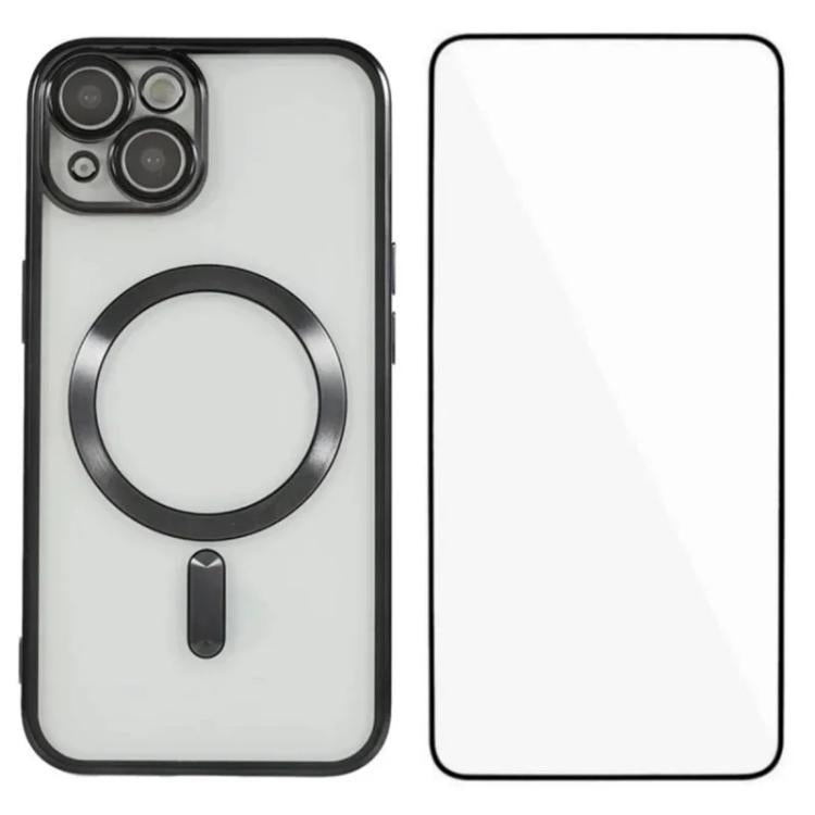 Custodia per telefono WANLONFENG CD magnetica in TPU galvanizzato con protezione per lo schermo, For iPhone 15, For iPhone 14, For iPhone 14 Pro