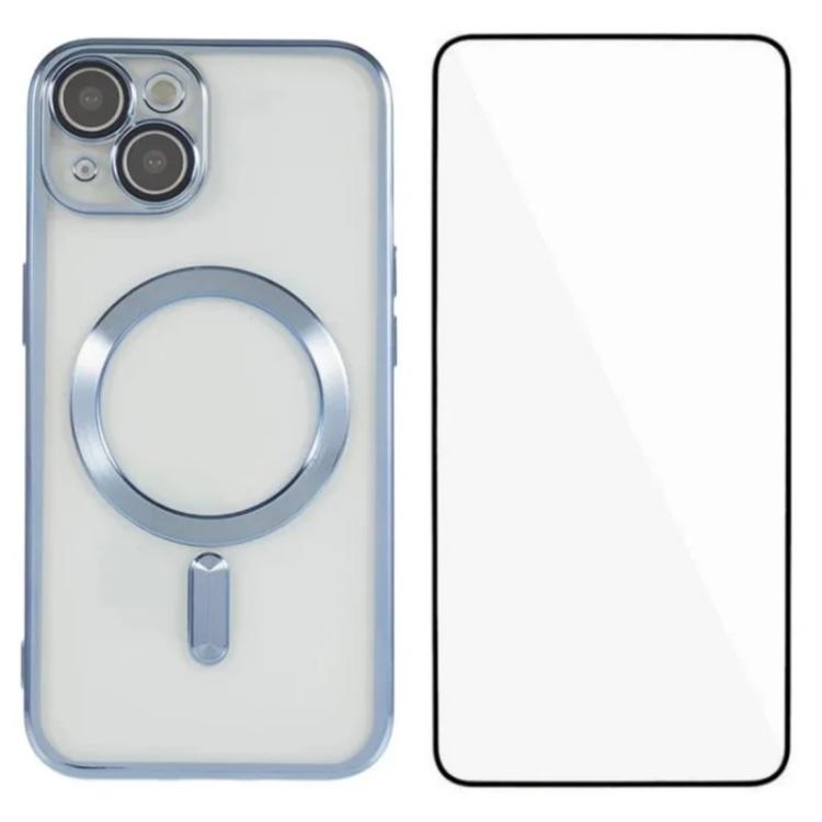 Custodia per telefono WANLONFENG CD magnetica in TPU galvanizzato con protezione per lo schermo, For iPhone 15, For iPhone 14, For iPhone 14 Pro