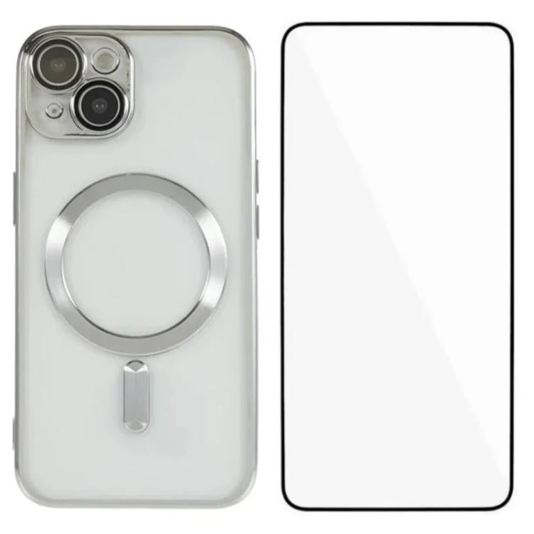Custodia per telefono WANLONFENG CD magnetica in TPU galvanizzato con protezione per lo schermo, For iPhone 15, For iPhone 14, For iPhone 14 Pro