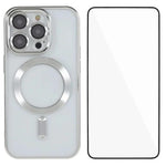 Custodia per telefono WANLONFENG CD magnetica in TPU galvanizzato con protezione per lo schermo, For iPhone 15, For iPhone 14, For iPhone 14 Pro