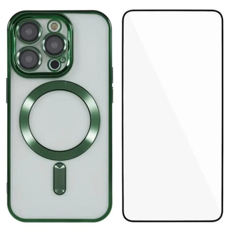 Custodia per telefono WANLONFENG CD magnetica in TPU galvanizzato con protezione per lo schermo, For iPhone 14 Pro Max, For iPhone 13 Pro Max, For iPhone 13 Pro