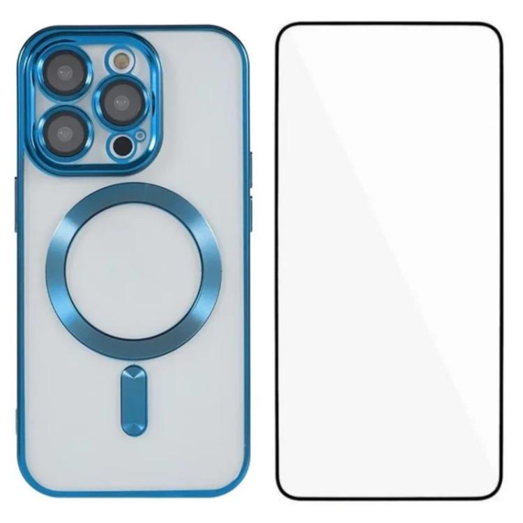 Custodia per telefono WANLONFENG CD magnetica in TPU galvanizzato con protezione per lo schermo, For iPhone 14 Pro Max, For iPhone 13 Pro Max, For iPhone 13 Pro