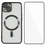 Custodia per telefono WANLONFENG CD magnetica in TPU galvanizzato con protezione per lo schermo, For iPhone 13, For iPhone 12, For iPhone 12 Pro Max