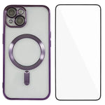 Custodia per telefono WANLONFENG CD magnetica in TPU galvanizzato con protezione per lo schermo, For iPhone 13, For iPhone 12, For iPhone 12 Pro Max