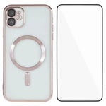 Custodia per telefono WANLONFENG CD magnetica in TPU galvanizzato con protezione per lo schermo, For iPhone 13, For iPhone 12, For iPhone 12 Pro Max