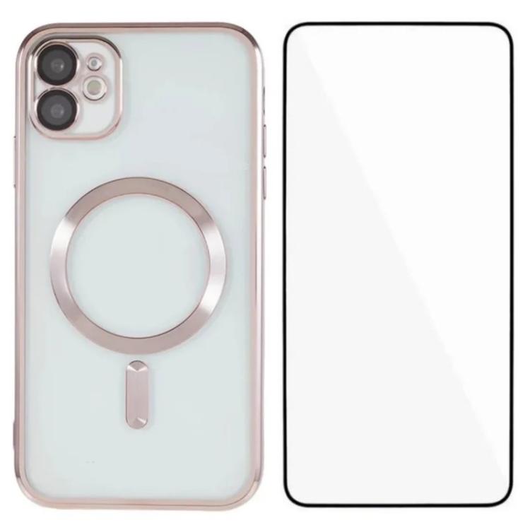 Custodia per telefono WANLONFENG CD magnetica in TPU galvanizzato con protezione per lo schermo, For iPhone 13, For iPhone 12, For iPhone 12 Pro Max