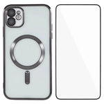 Custodia per telefono WANLONFENG CD magnetica in TPU galvanizzato con protezione per lo schermo, For iPhone 13, For iPhone 12, For iPhone 12 Pro Max