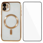 Custodia per telefono WANLONFENG CD magnetica in TPU galvanizzato con protezione per lo schermo, For iPhone 13, For iPhone 12, For iPhone 12 Pro Max