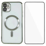 Custodia per telefono WANLONFENG CD magnetica in TPU galvanizzato con protezione per lo schermo, For iPhone 13, For iPhone 12, For iPhone 12 Pro Max