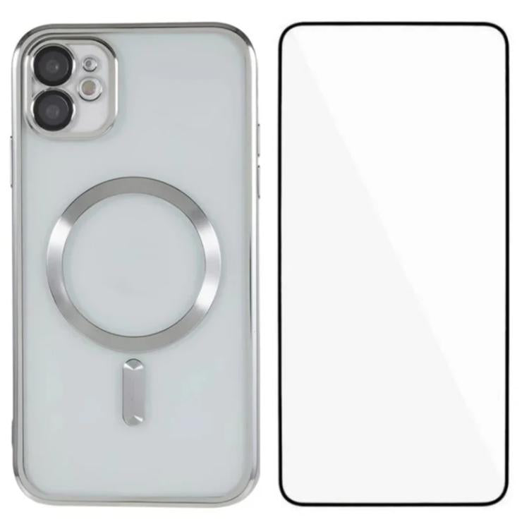 Custodia per telefono WANLONFENG CD magnetica in TPU galvanizzato con protezione per lo schermo, For iPhone 13, For iPhone 12, For iPhone 12 Pro Max