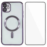 Custodia per telefono WANLONFENG CD magnetica in TPU galvanizzato con protezione per lo schermo, For iPhone 13, For iPhone 12, For iPhone 12 Pro Max
