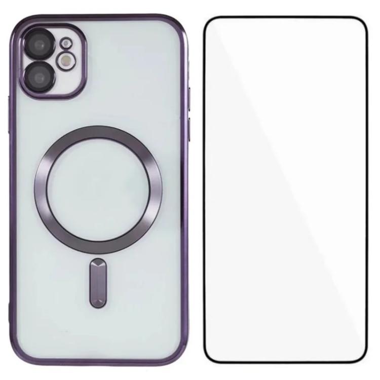 Custodia per telefono WANLONFENG CD magnetica in TPU galvanizzato con protezione per lo schermo, For iPhone 13, For iPhone 12, For iPhone 12 Pro Max