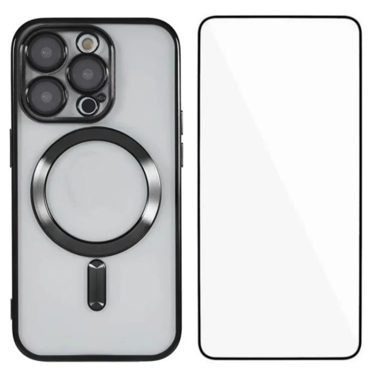 Custodia per telefono WANLONFENG CD magnetica in TPU galvanizzato con protezione per lo schermo, For iPhone 12 Pro, For iPhone 11 Pro Max, For iPhone 11