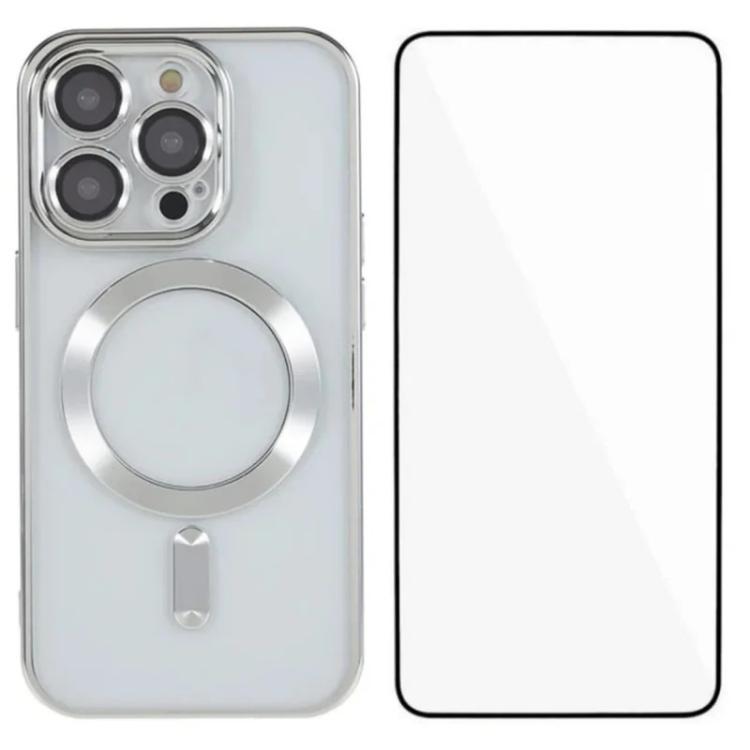 Custodia per telefono WANLONFENG CD magnetica in TPU galvanizzato con protezione per lo schermo, For iPhone 12 Pro, For iPhone 11 Pro Max, For iPhone 11