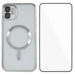 Custodia per telefono WANLONFENG CD magnetica in TPU galvanizzato con protezione per lo schermo, For iPhone 12 Pro, For iPhone 11 Pro Max, For iPhone 11