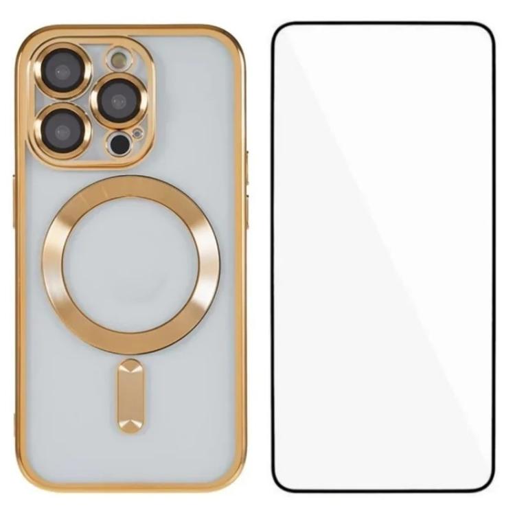 Custodia per telefono WANLONFENG CD magnetica in TPU galvanizzato con protezione per lo schermo, For iPhone 11 Pro
