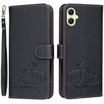 Custodia per telefono in ecopelle con cinturino e stampa a rilievo di gatto e farfalla, con protezione RFID., For Galaxy A35 5G, For Galaxy A05, For Galaxy A05s