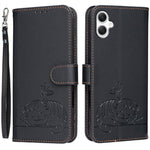 Custodia per telefono in ecopelle con cinturino e stampa a rilievo di gatto e farfalla, con protezione RFID., For Galaxy A07 5G / 4G, For Galaxy A17 5G, For Galaxy A06 5G / 4G