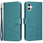 Custodia per telefono in ecopelle con cinturino e stampa a rilievo di gatto e farfalla, con protezione RFID., For Galaxy A07 5G / 4G, For Galaxy A17 5G, For Galaxy A06 5G / 4G