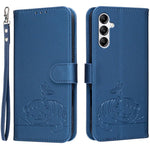 Custodia per telefono in ecopelle con cinturino e stampa a rilievo di gatto e farfalla, con protezione RFID., For Galaxy A54 5G, For Galaxy A14 5G
