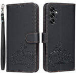 Custodia per telefono in ecopelle con cinturino e stampa a rilievo di gatto e farfalla, con protezione RFID., For Galaxy A16 5G / 4G, For Galaxy A15 5G, For Galaxy A55 5G