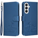 Custodia per telefono in ecopelle con cinturino e stampa a rilievo di gatto e farfalla, con protezione RFID., For Galaxy A25 5G, For Galaxy A24 4G, For Galaxy A34 5G