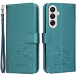 Custodia per telefono in ecopelle con cinturino e stampa a rilievo di gatto e farfalla, con protezione RFID., For Galaxy A25 5G, For Galaxy A24 4G, For Galaxy A34 5G