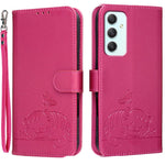 Custodia per telefono in ecopelle con cinturino e stampa a rilievo di gatto e farfalla, con protezione RFID., For Galaxy A35 5G, For Galaxy A05, For Galaxy A05s