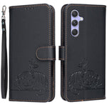 Custodia per telefono in ecopelle con cinturino e stampa a rilievo di gatto e farfalla, con protezione RFID., For Galaxy A54 5G, For Galaxy A14 5G