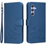 Custodia per telefono in ecopelle con cinturino e stampa a rilievo di gatto e farfalla, con protezione RFID., For Galaxy A54 5G, For Galaxy A14 5G