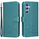 Custodia per telefono in ecopelle con cinturino e stampa a rilievo di gatto e farfalla, con protezione RFID., For Galaxy A54 5G, For Galaxy A14 5G