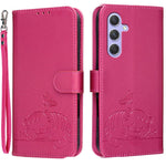 Custodia per telefono in ecopelle con cinturino e stampa a rilievo di gatto e farfalla, con protezione RFID., For Galaxy A16 5G / 4G, For Galaxy A15 5G, For Galaxy A55 5G