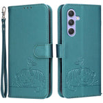 Custodia per telefono in ecopelle con cinturino e stampa a rilievo di gatto e farfalla, con protezione RFID., For Galaxy A16 5G / 4G, For Galaxy A15 5G, For Galaxy A55 5G