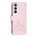 Custodia per telefono in ecopelle con cinturino e stampa a rilievo di gatto e farfalla, con protezione RFID., For Galaxy A56 5G, For Galaxy A26 5G, For Galaxy A36 5G
