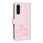 Custodia per telefono in ecopelle con cinturino e stampa a rilievo di gatto e farfalla, con protezione RFID., For Galaxy A57 5G, For Galaxy A37 5G, For Galaxy A27 5G