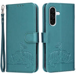 Custodia per telefono in ecopelle con cinturino e stampa a rilievo di gatto e farfalla, con protezione RFID., For Galaxy A57 5G, For Galaxy A37 5G, For Galaxy A27 5G