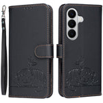 Custodia per telefono in ecopelle con cinturino e stampa a rilievo di gatto e farfalla, con protezione RFID., For Galaxy A57 5G, For Galaxy A37 5G, For Galaxy A27 5G