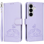 Custodia per telefono in ecopelle con cinturino e stampa a rilievo di gatto e farfalla, con protezione RFID., For Galaxy A57 5G, For Galaxy A37 5G, For Galaxy A27 5G