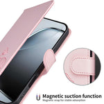 Custodia per telefono in ecopelle con cinturino e stampa a rilievo di gatto e farfalla, con protezione RFID., For Galaxy XCover7 Pro, For Galaxy Xcover7