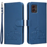 Custodia per telefono in ecopelle con cinturino e stampa a rilievo di gatto e farfalla, con protezione RFID., For Galaxy XCover7 Pro, For Galaxy Xcover7