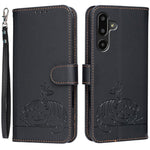 Custodia per telefono in ecopelle con cinturino e stampa a rilievo di gatto e farfalla, con protezione RFID., For Galaxy M36 5G, For Galaxy M56 5G, For Galaxy F16 5G