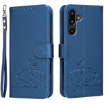Custodia per telefono in ecopelle con cinturino e stampa a rilievo di gatto e farfalla, con protezione RFID., For Galaxy M36 5G, For Galaxy M56 5G, For Galaxy F16 5G