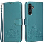 Custodia per telefono in ecopelle con cinturino e stampa a rilievo di gatto e farfalla, con protezione RFID., For Galaxy M36 5G, For Galaxy M56 5G, For Galaxy F16 5G