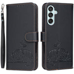 Custodia per telefono in ecopelle con cinturino e stampa a rilievo di gatto e farfalla, con protezione RFID., For Galaxy M15, For Galaxy M34 5G, For Galaxy M54