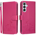 Custodia per telefono in ecopelle con cinturino e stampa a rilievo di gatto e farfalla, con protezione RFID., For Galaxy M15, For Galaxy M34 5G, For Galaxy M54