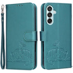 Custodia per telefono in ecopelle con cinturino e stampa a rilievo di gatto e farfalla, con protezione RFID., For Galaxy M15, For Galaxy M34 5G, For Galaxy M54