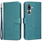 Custodia per telefono in ecopelle con cinturino e stampa a rilievo di gatto e farfalla, con protezione RFID., For Galaxy M36 5G, For Galaxy M56 5G, For Galaxy F16 5G