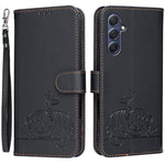 Custodia per telefono in ecopelle con cinturino e stampa a rilievo di gatto e farfalla, con protezione RFID., For Galaxy M15, For Galaxy M34 5G, For Galaxy M54