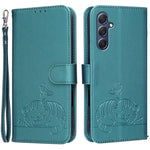 Custodia per telefono in ecopelle con cinturino e stampa a rilievo di gatto e farfalla, con protezione RFID., For Galaxy M15, For Galaxy M34 5G, For Galaxy M54